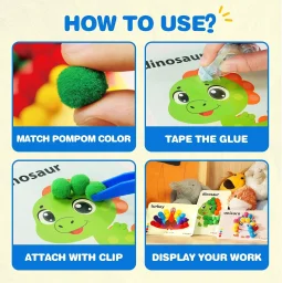 واي بلس Pom Pom Art طقم أشغال يدوية بتصاميم الحيوانات - CP240700 Y-Plus Pom Pom Art Box Animal Theme CP240700