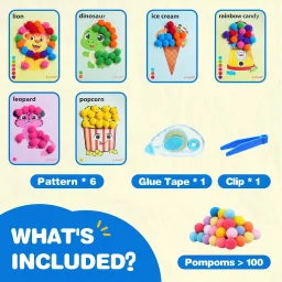 واي بلس Pom Pom Art طقم أشغال يدوية بتصاميم الأطعمة - CP240800 Y-Plus Pom Pom Art Box Food Theme CP240800