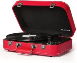 كروسلي Coupe مشغل أسطوانات بلوتوث – أحمر Crosley Coupe Bluetooth Turntable - Red