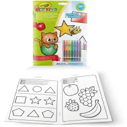 Crayola - كتاب نشاطات الألوان والأشكال مع 8 أقلام تلوين Crayola - Colour&Shape Activity Book With 8 Crayons