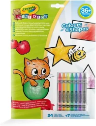 Crayola - كتاب نشاطات الألوان والأشكال مع 8 أقلام تلوين Crayola - Colour&Shape Activity Book With 8 Crayons