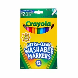 Crayola – 12 قلم تلوين رفيع الخط قابل للغسل Crayola - 12 Washable Markers Fineline