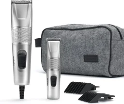ماكينة حلاقة من بابيليس + مقص صغير مع درجات (1، 2، 3، 6، 8) سلكية BABYLISS CLIPPER  + MINI TRIMMERGRADES (1.2.3.6 &8) CORDED