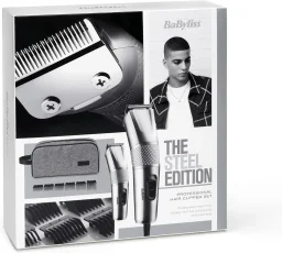 ماكينة حلاقة من بابيليس + مقص صغير مع درجات (1، 2، 3، 6، 8) سلكية BABYLISS CLIPPER  + MINI TRIMMERGRADES (1.2.3.6 &8) CORDED