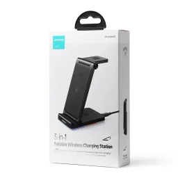 شاحن جوي روم لاسلكي قابل للطي 3 في 1 بقدرة 15 واط لسماعات AirPods وساعة آبل Joyroom 15W Foldable 3-in-1 AirPods, Apple Watch