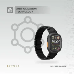 ليفلو – سوار ساعة آيريو تيتانيوم لساعة آبل 49/46 ملم – أسود Levelo Aerio Titanium Watch Strap for Apple Watch 49/46mm watch strap BLK