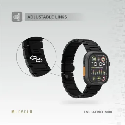 ليفلو – سوار ساعة آيريو تيتانيوم لساعة آبل 49/46 ملم – أسود Levelo Aerio Titanium Watch Strap for Apple Watch 49/46mm watch strap BLK