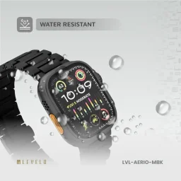 ليفلو – سوار ساعة آيريو تيتانيوم لساعة آبل 49/46 ملم – أسود Levelo Aerio Titanium Watch Strap for Apple Watch 49/46mm watch strap BLK