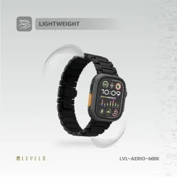 ليفلو – سوار ساعة آيريو تيتانيوم لساعة آبل 49/46 ملم – أسود Levelo Aerio Titanium Watch Strap for Apple Watch 49/46mm watch strap BLK