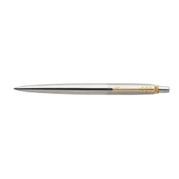 باركر قلم جاف جوترفضي مشبك ذهبي ستاندرد 1953182 Parker Jotter Standard Ballpoint Pen Silver with Gold Clip 1953182