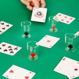 طقم كؤوس شوت بالفي – ديلر، عدد 4، باللونين الأحمر والأسود، زجاج Balvi Shot glasses set,Dealer,x4,red/black,glass