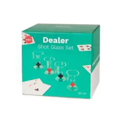 طقم كؤوس شوت بالفي – ديلر، عدد 4، باللونين الأحمر والأسود، زجاج Balvi Shot glasses set,Dealer,x4,red/black,glass