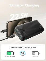 باور بانك جوي روم مع شحن سريع 22.5 واط ومؤشر LED — الطراز JR-PBF16 Joyroom 22.5W LED Fast Charging Power Bank JR-PBF16