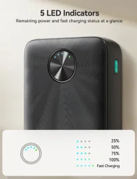 باور بانك جوي روم مع شحن سريع 22.5 واط ومؤشر LED — الطراز JR-PBF16 Joyroom 22.5W LED Fast Charging Power Bank JR-PBF16