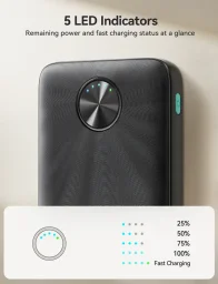 باور بانك جوي روم مع شحن سريع 22.5 واط ومؤشر LED — الطراز JR-PBF15 Joyroom 22.5W LED Fast Charging Power Bank JR-PBF15