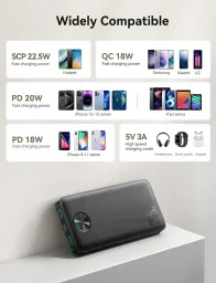 باور بانك جوي روم مع شحن سريع 22.5 واط ومؤشر LED — الطراز JR-PBF15 Joyroom 22.5W LED Fast Charging Power Bank JR-PBF15