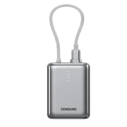 باور بانك زيندور SuperMini Pro بسعة 10,000 مللي أمبير وشحن سريع 30 واط — اللون الفضي Zendure SuperMini Pro 10,000 mAh Power Bank 30W - Silver
