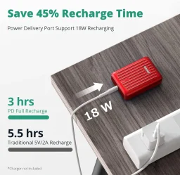 بطارية متنقلة زندور سوبرميني 10000 مللي أمبير 20 واط ZDSM10PD – أحمر Zendure Supermini-10000 mAh 20W ZDSM10PD - Red