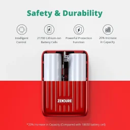 بطارية متنقلة زندور سوبرميني 10000 مللي أمبير 20 واط ZDSM10PD – أحمر Zendure Supermini-10000 mAh 20W ZDSM10PD - Red