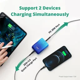 باور بانك زيندور SuperMini 20 بسعة 10,000 مللي أمبير — اللون الأزرق Zendure SuperMini 20 10000mAh Power Bank - Blue