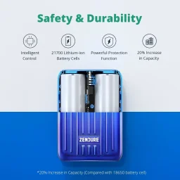 باور بانك زيندور SuperMini 20 بسعة 10,000 مللي أمبير — اللون الأزرق Zendure SuperMini 20 10000mAh Power Bank - Blue