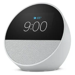 أمازون إيكو سبوت ساعة المنبه الذكية مع أليكسا - اللون الأبيض Amazon Echo Spot Smart Alarm Clock with Alexa - White