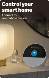 أمازون إيكو سبوت ساعة المنبه الذكية مع أليكسا - اللون الأبيض Amazon Echo Spot Smart Alarm Clock with Alexa - White
