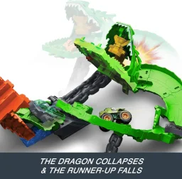 مجموعة لعب هدم التنين من هوت ويلز مونستر تراكس Hot Wheels Monster Trucks Dragon Demolition Playset