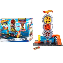 مجموعة ألعاب متجر الإطارات من هوت ويلز سيتي Hot Wheels City Tire Shop Playset
