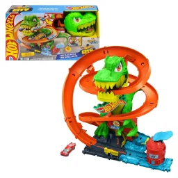 مجموعة لعب محطة إطفاء تي-ريكس من مدينة هوت ويلز Hot Wheels City T-Rex Fire Station Playset