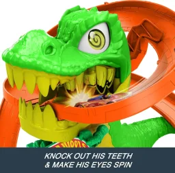 مجموعة لعب محطة إطفاء تي-ريكس من مدينة هوت ويلز Hot Wheels City T-Rex Fire Station Playset