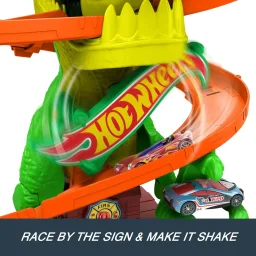 مجموعة لعب محطة إطفاء تي-ريكس من مدينة هوت ويلز Hot Wheels City T-Rex Fire Station Playset