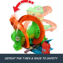 مجموعة لعب محطة إطفاء تي-ريكس من مدينة هوت ويلز Hot Wheels City T-Rex Fire Station Playset