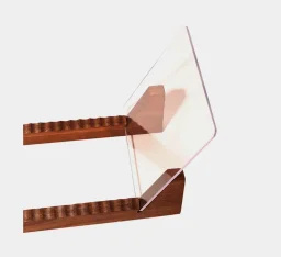 حامل أسطوانات الفينيل من خشب الكندلنوت مع الأكريليك "إم جي آي" MJI Vinyl Record Candlenut Holder with Acrylic GK-R40B