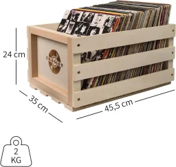 حقيبة تخزين الأسطوانات من "كروسلي"  - لون خشبي طبيعي Crosley Record Storage Crate - Natural