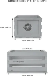حقيبة تخزين الأسطوانات من "كروسلي"  - لون خشبي طبيعي Crosley Record Storage Crate - Natural