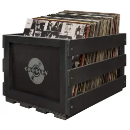 صندوق تخزين الأسطوانات من "كروسلي" - لون أسود Crosley Record Storage Crate - Black