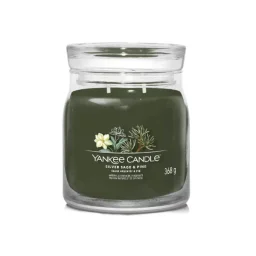شمعة "يانكي كاندل" (Yankee Candle) الحجم المتوسط (Signature Medium Jar) - الميرمية الفضية والصنوبر Yankee Candle Signature Medium Jar - Silver Sage & Pine