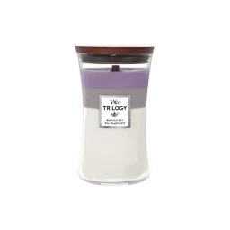 شمعة "وود ويك" (WoodWick) ثلاثية الطبقات (Trilogy) كبيرة - سماء الأماميست WoodWick Trilogy Large Candle - Amethyst Sky