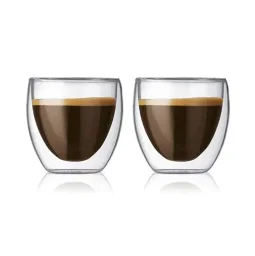 طقم أكواب إسبريسو "بودوم بافينا" بجدار مزدوج سعة 80 مل - قطعتان Bodum Pavina Double Wall Espresso Glass 80ml - 2-Piece Set