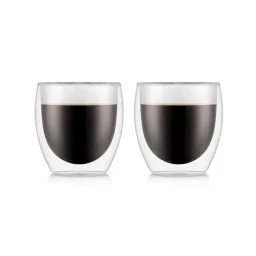 طقم أكواب "بودوم بافينا" بجدار مزدوج سعة 250 مل - قطعتان Bodum Pavina Double Wall Glass 250ml - 2-Piece Set