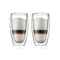 طقم أكواب "بودوم بافينا" بجدار مزدوج سعة 450 مل - قطعتان Bodum Pavina Double Wall Glass 450ml - 2-Piece Set