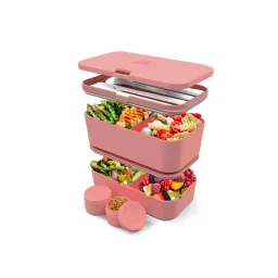 صندوق غداء "أومامي" قابل للتكديس (Nestable Bento Box) - لون وردي مرجاني Umami Nestable Bento Box - Coral Pink