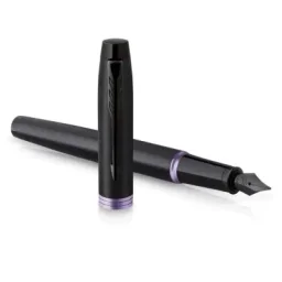 باركر (IM Professional Vibrant Rings) قلم حبر سائل - أسود مع حلقة بنفسجية (Amethyst Purple) - 2172949 PARKER IM Professional Vibrant Rings Fountain Pen - Black with Amethyst Purple Ring - 2172949