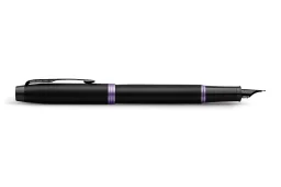 باركر (IM Professional Vibrant Rings) قلم حبر سائل - أسود مع حلقة بنفسجية (Amethyst Purple) - 2172949 PARKER IM Professional Vibrant Rings Fountain Pen - Black with Amethyst Purple Ring - 2172949