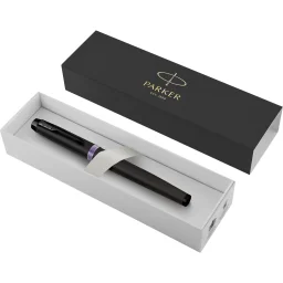 باركر (IM Professional Vibrant Rings) قلم حبر سائل - أسود مع حلقة بنفسجية (Amethyst Purple) - 2172949 PARKER IM Professional Vibrant Rings Fountain Pen - Black with Amethyst Purple Ring - 2172949
