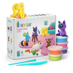 هي كلاي - حيوانات أليفة منفوشة (فلَفي بيتس)، 15 علبة Hey Clay Fluffy Pets, 15 cans