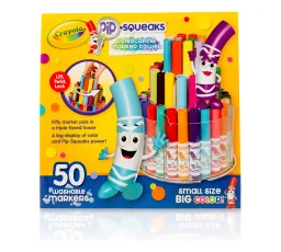 كرايولا - برج 50 قلم تلوين "بيب-سكويكس" قابل للغسل بتصميم تلسكوبي Crayola 50 Ct Telescoping Washable Pip-Squeaks® Markers Tower