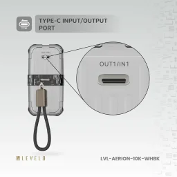 ليفيلو (Levelo) باور بانك محمول آيريون (Aerion) بسعة 10000 مللي أمبير بتصميم الكابينة Levelo Aerion Portable 10000mAh Power Bank With Cabin Design