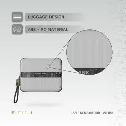 ليفيلو (Levelo) باور بانك محمول آيريون (Aerion) بسعة 10000 مللي أمبير بتصميم الكابينة Levelo Aerion Portable 10000mAh Power Bank With Cabin Design